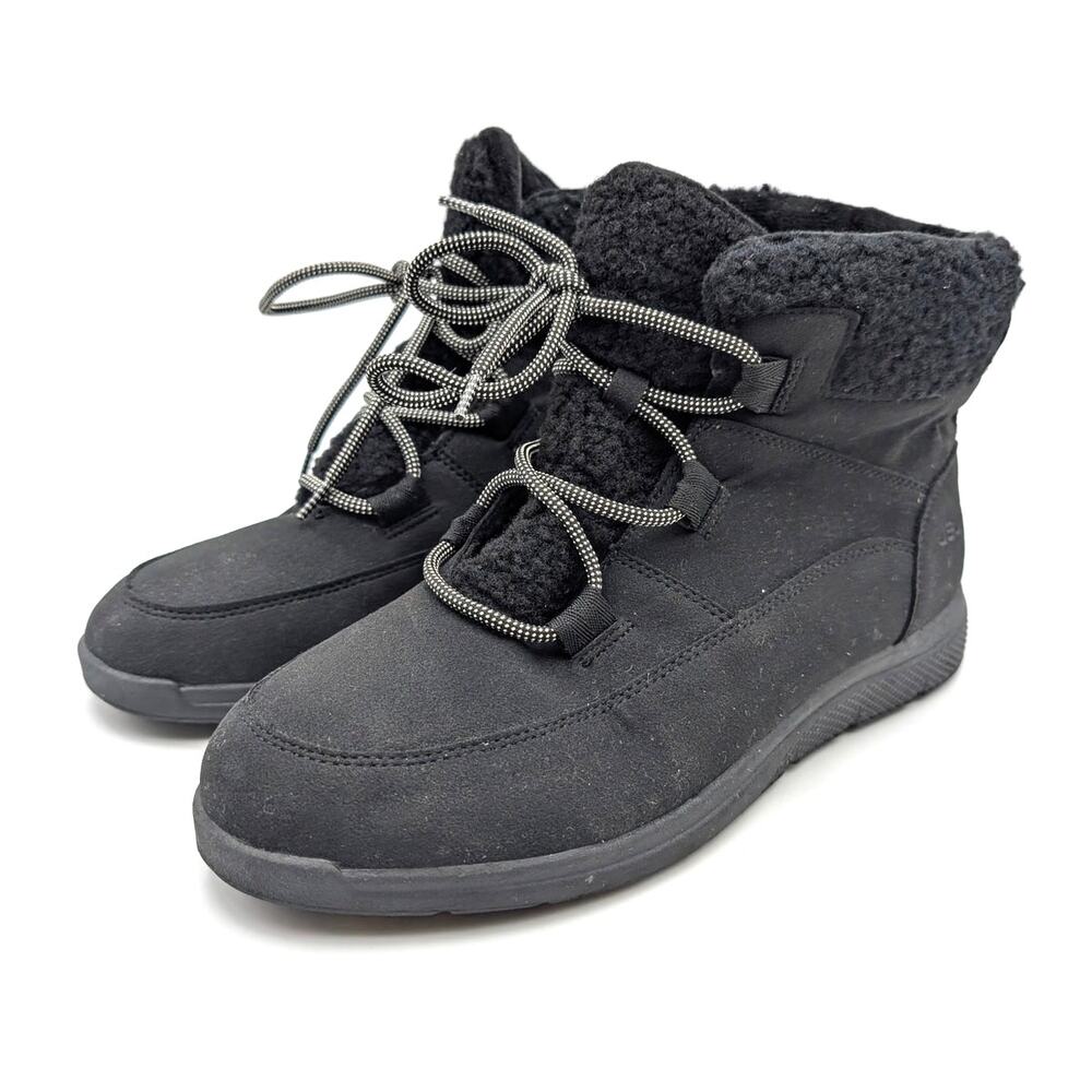 JBU Freeze Lace-Up Ankle Boots Round Toe Women's Black Size US11M EU41.5